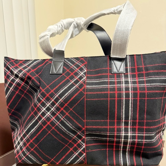 Victoria’s Secret Red Plaid Tote Bag - Picture 3 of 4